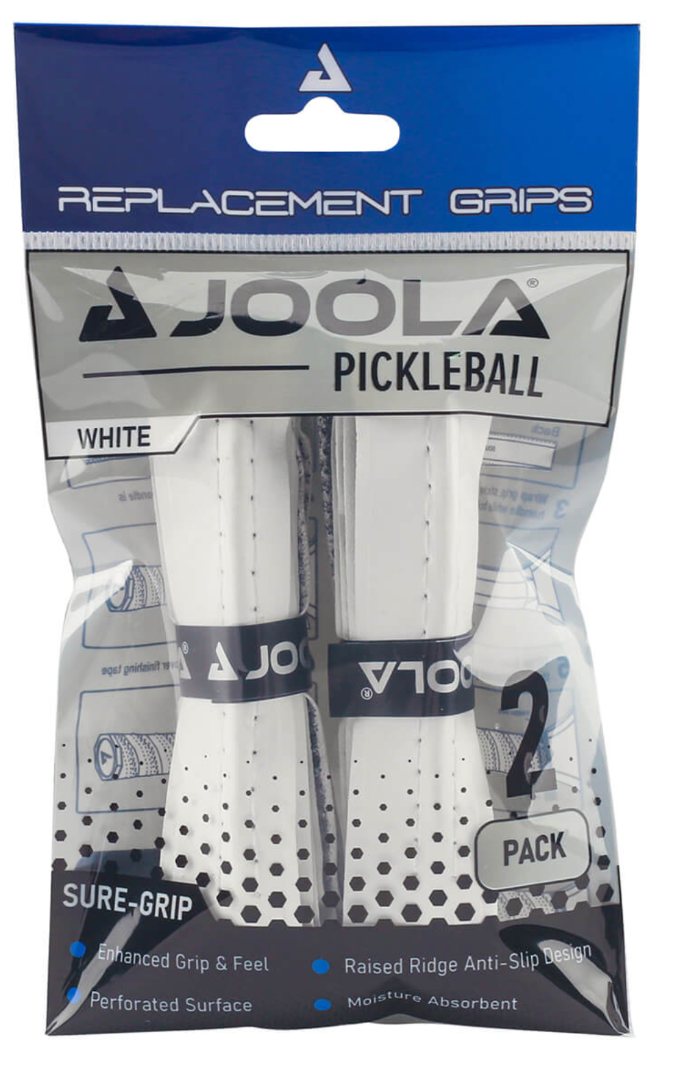 JOOLA Replacement White Ridge Grip (2 Pack)