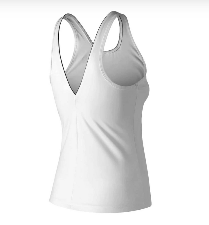 New Balance Women White Tank Top Running and Sport Clothing wt91441