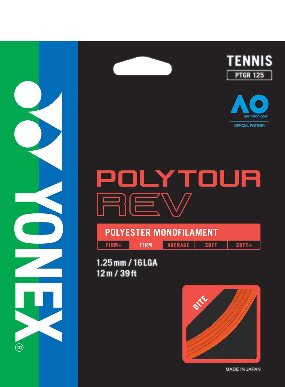 Yonex Polytour REV 16L G / 1.25 mm - Red